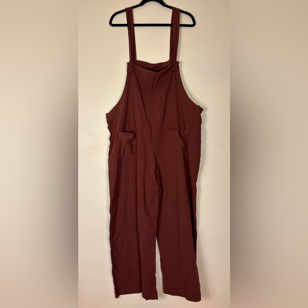 Elegant Brown Jumpsuit with Adjustable‎ Straps